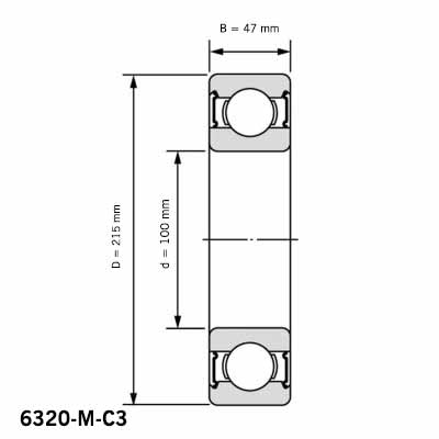 ابعاد بلبرینگ 6320